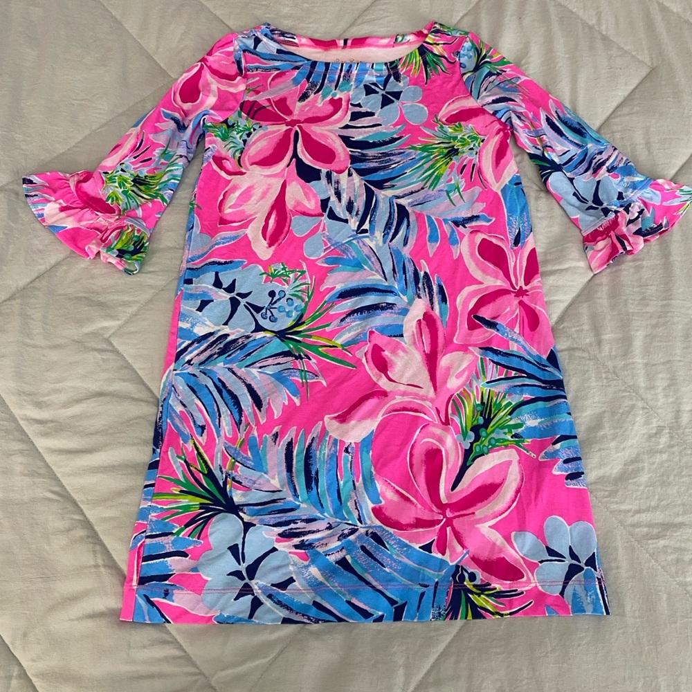 Lilly Pulitzer Pink and Blue Floral Kids Dress